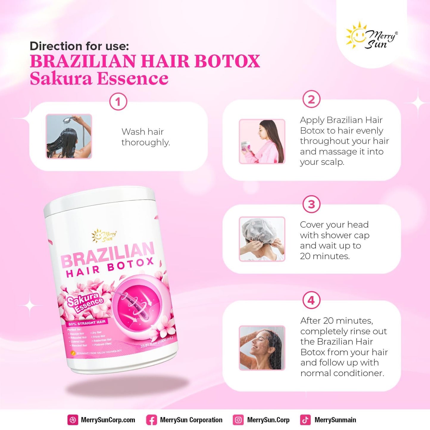 Merry Sun's Brazilian Hair Botox with Sakura Essence 1000ml