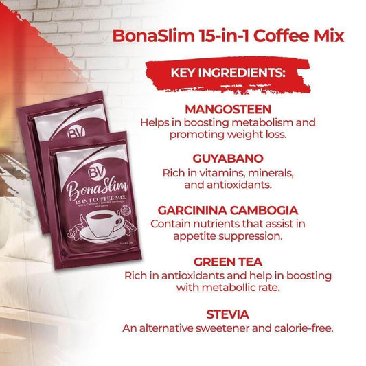 Bona Vita Slim 15 in 1 Coffee Mix - MZG Health & Beauty Imports