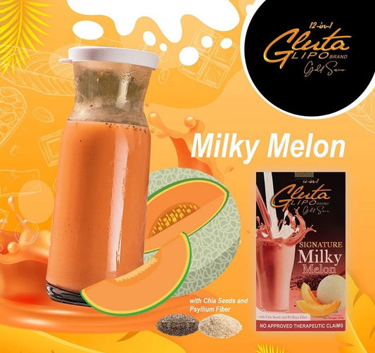 Gluta Lipo Gold Series Signature Milky Melon Powder Drink Mix | 10 Sachets