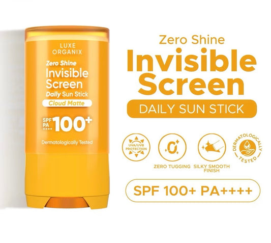 LUXE ORGANIX Zero Shine Invisible Screen Daily Sun Stick SPF 100 17g - MZG Health & Beauty Imports