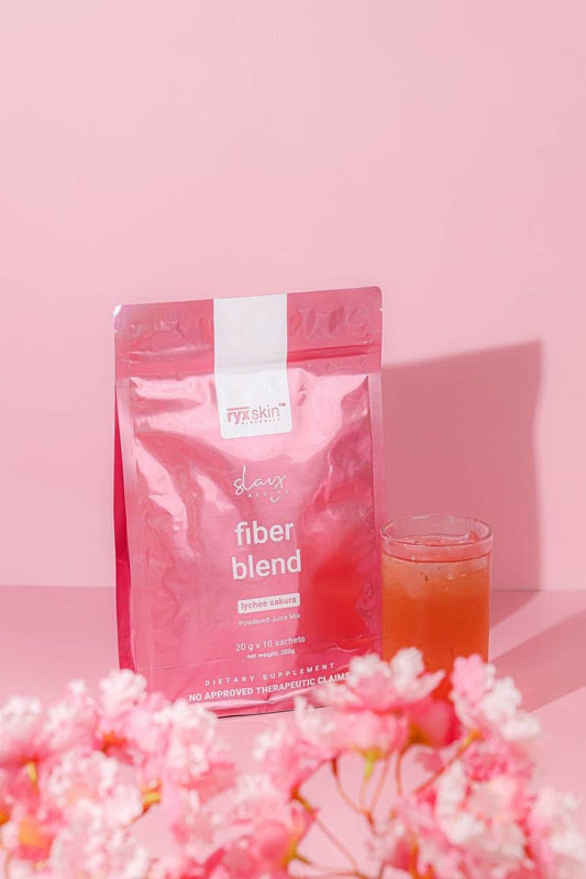 RyxSkin Fiber Blend Lychee Sakura Powdered Juice Mix | 10 Sachets