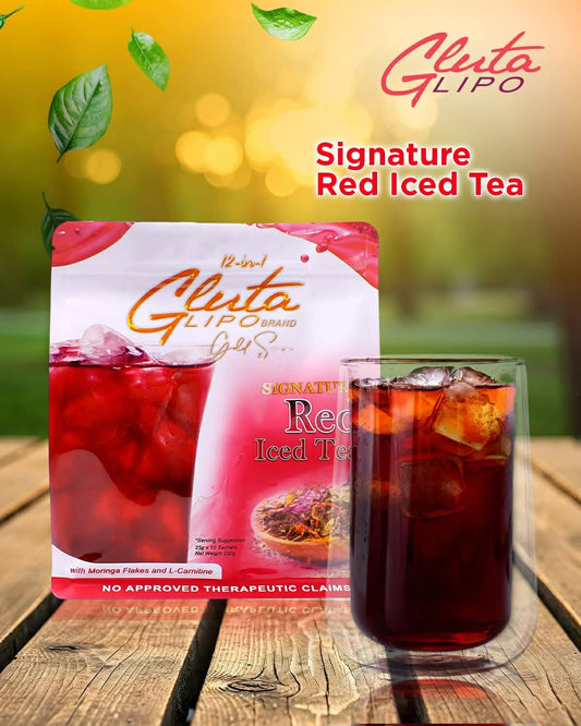 Gluta Lipo 12-in-1 Signature Red Iced Tea Powder Drink Mix | 10 Sachets
