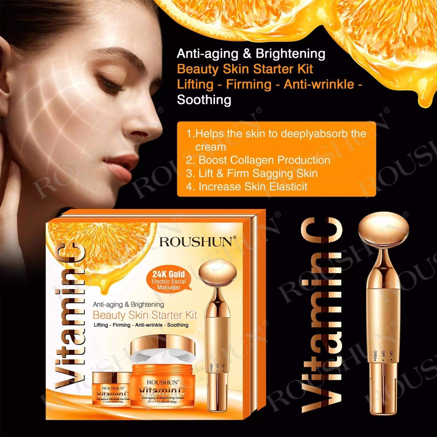 Roushun Vitamin C 3 in 1 Beauty Skin Starter Kit