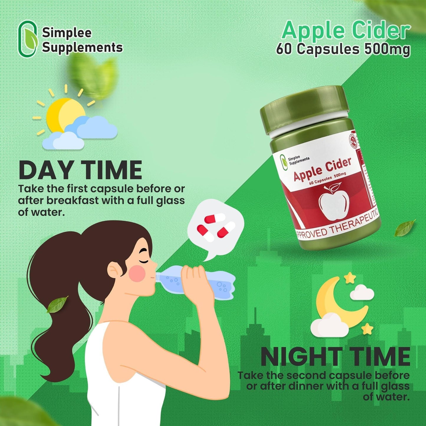 Simplee Supplements Apple Cider 60Caps