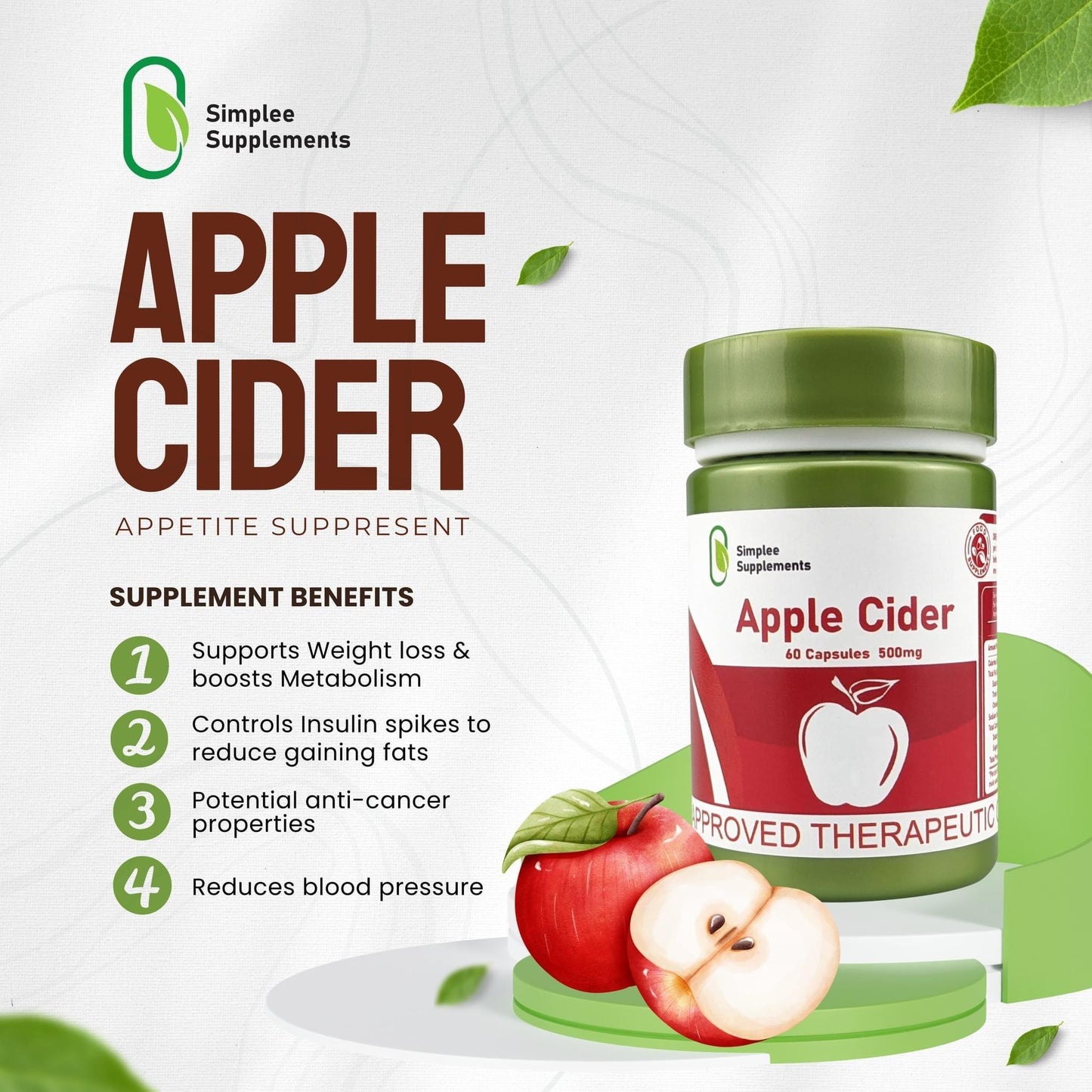 Simplee Supplements Apple Cider 60Caps