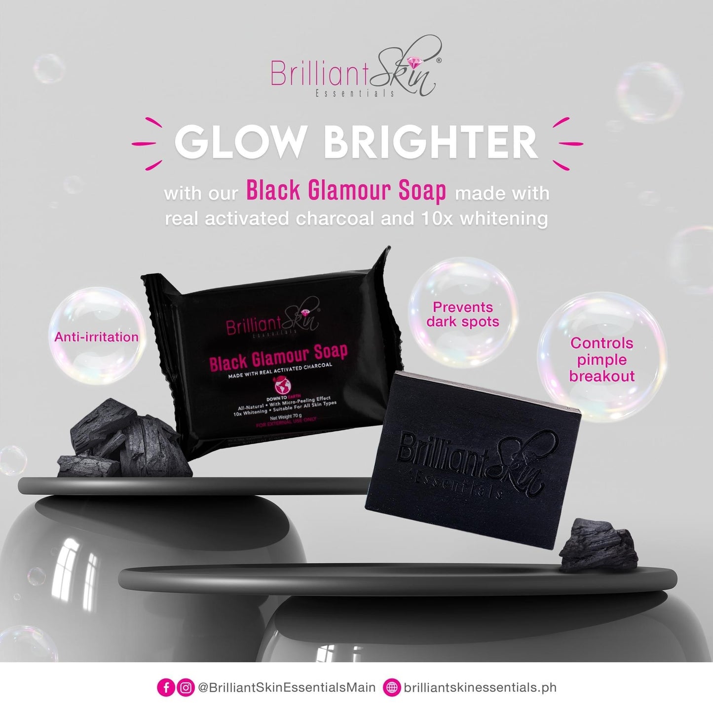 Brilliant Skin Black Glamour Soap Mini 70g