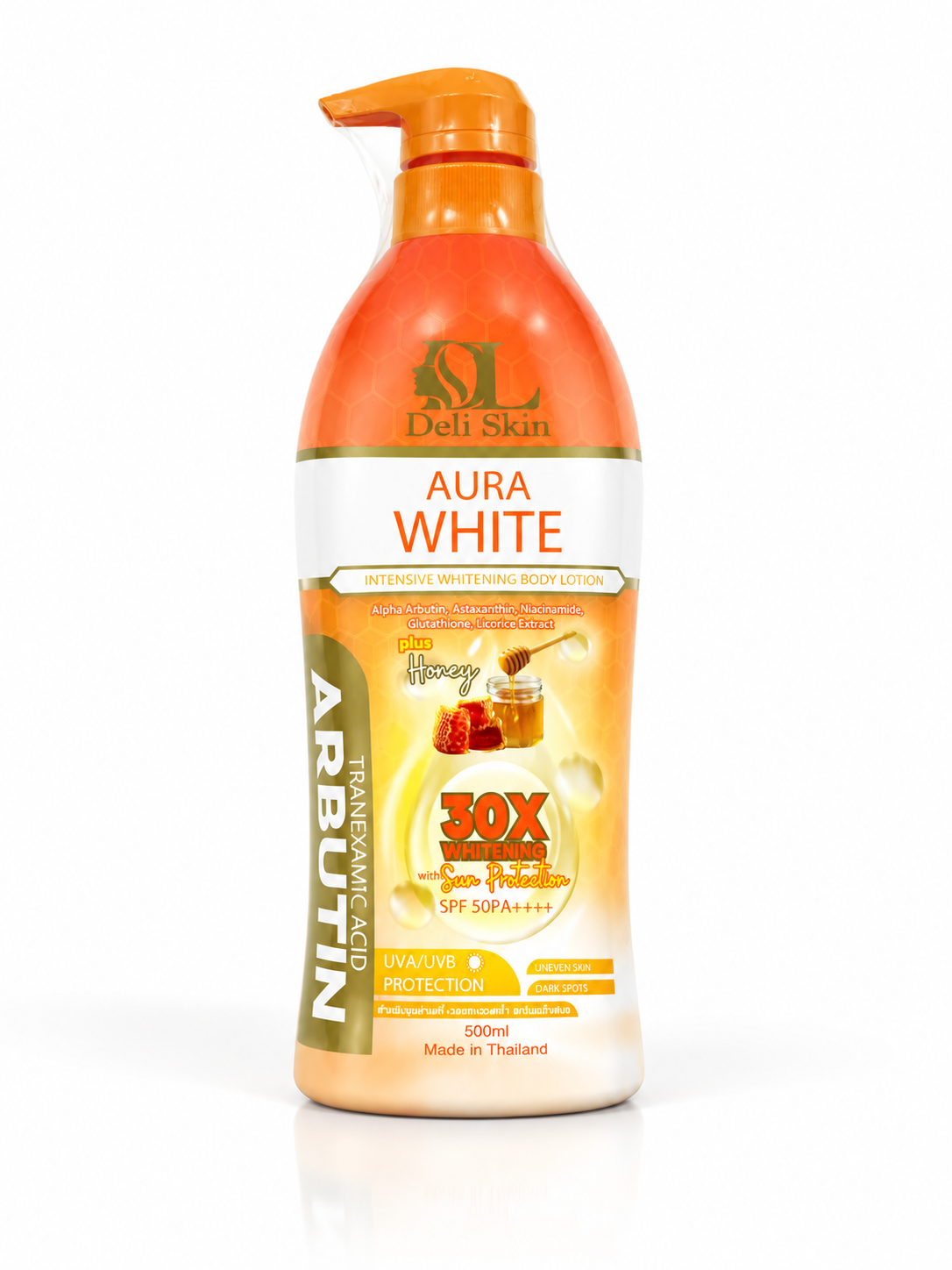 Deli Skin Aura White Body Lotion SPF50 PA++++ | 500ml