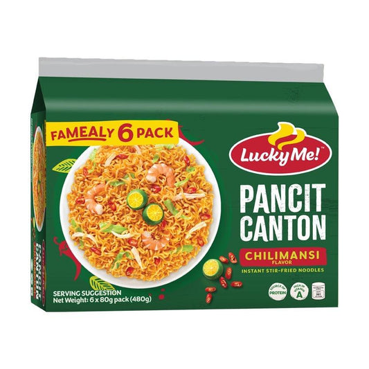 ￼Lucky Me Pancit Canton Chilimansi Multipack (80gx6)