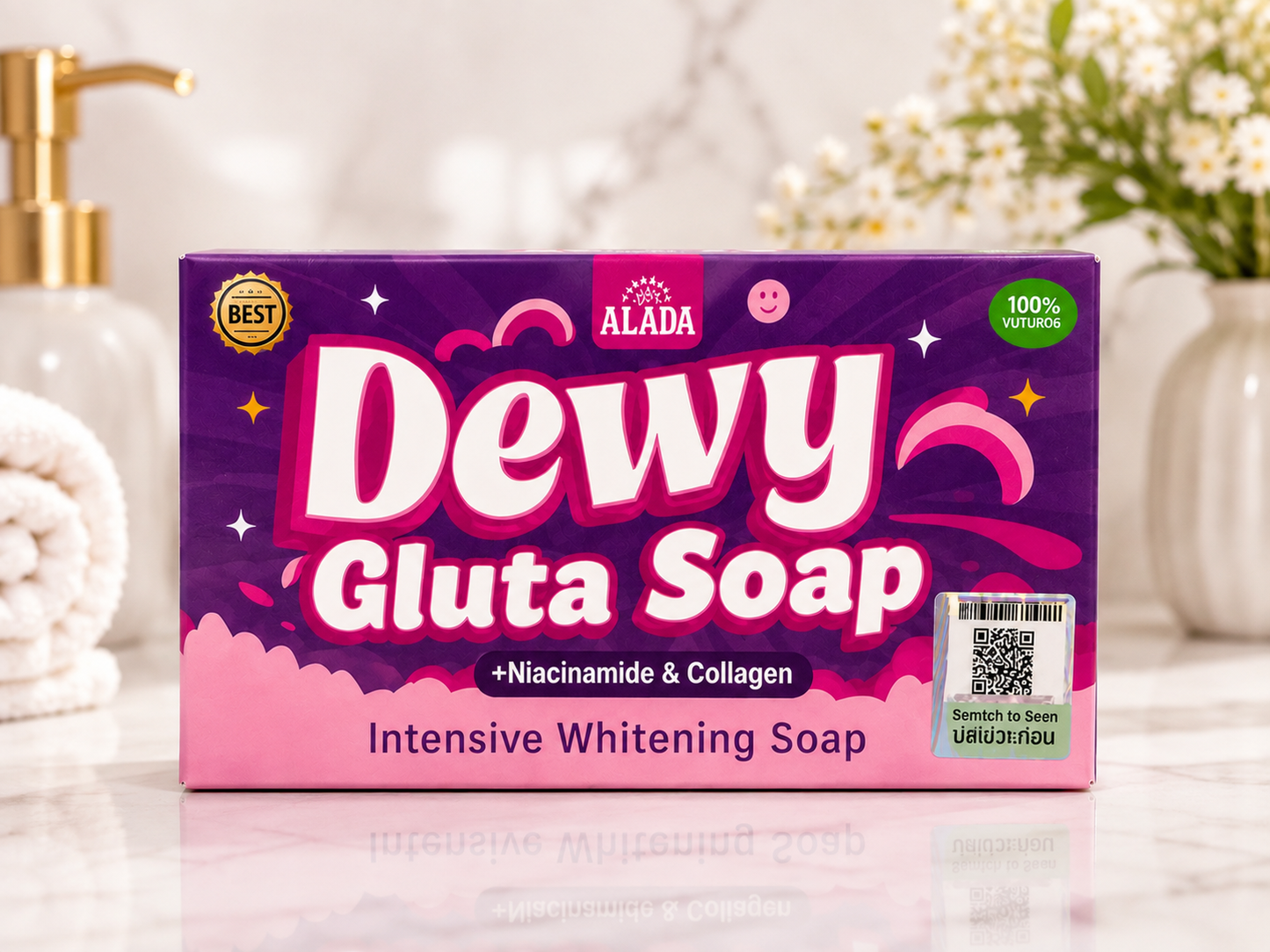 Alada Dewy Gluta Soap with Niacinamide & Collagen | 150g