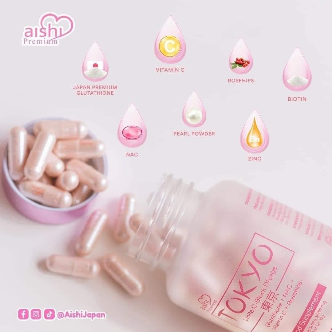 Aishi Premium Tokyo Glutathione + NAC + Vitamin C + Rosehips