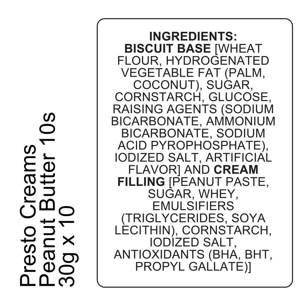 ￼Presto Creams Peanut Butter (30g x 10)