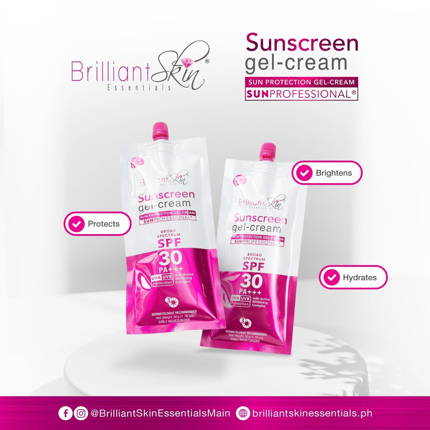 Brilliant Skin Sunscreen Gel-Cream 50g SPF30