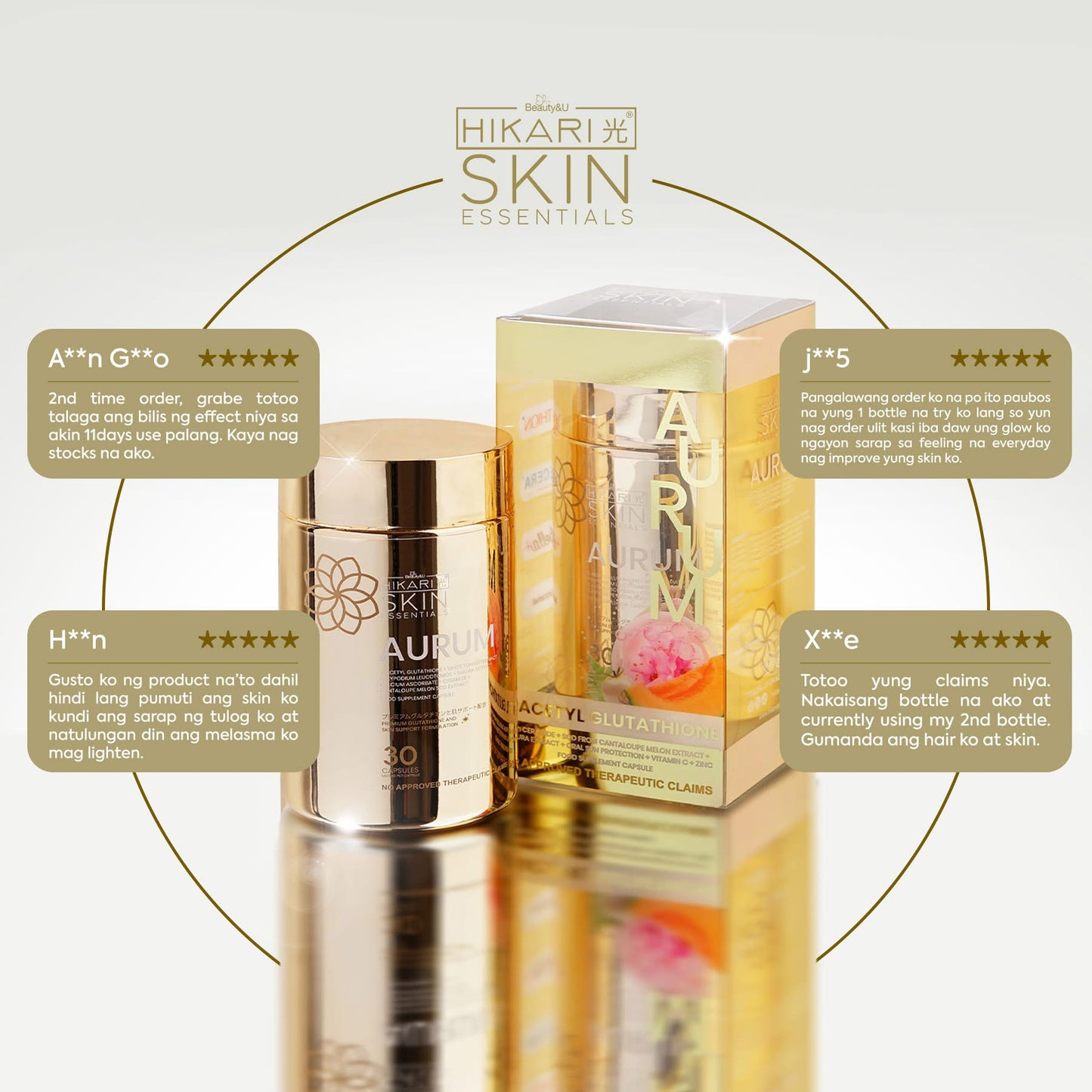 Hikari Skin Essentials Aurum Glutathione - 30 Capsules