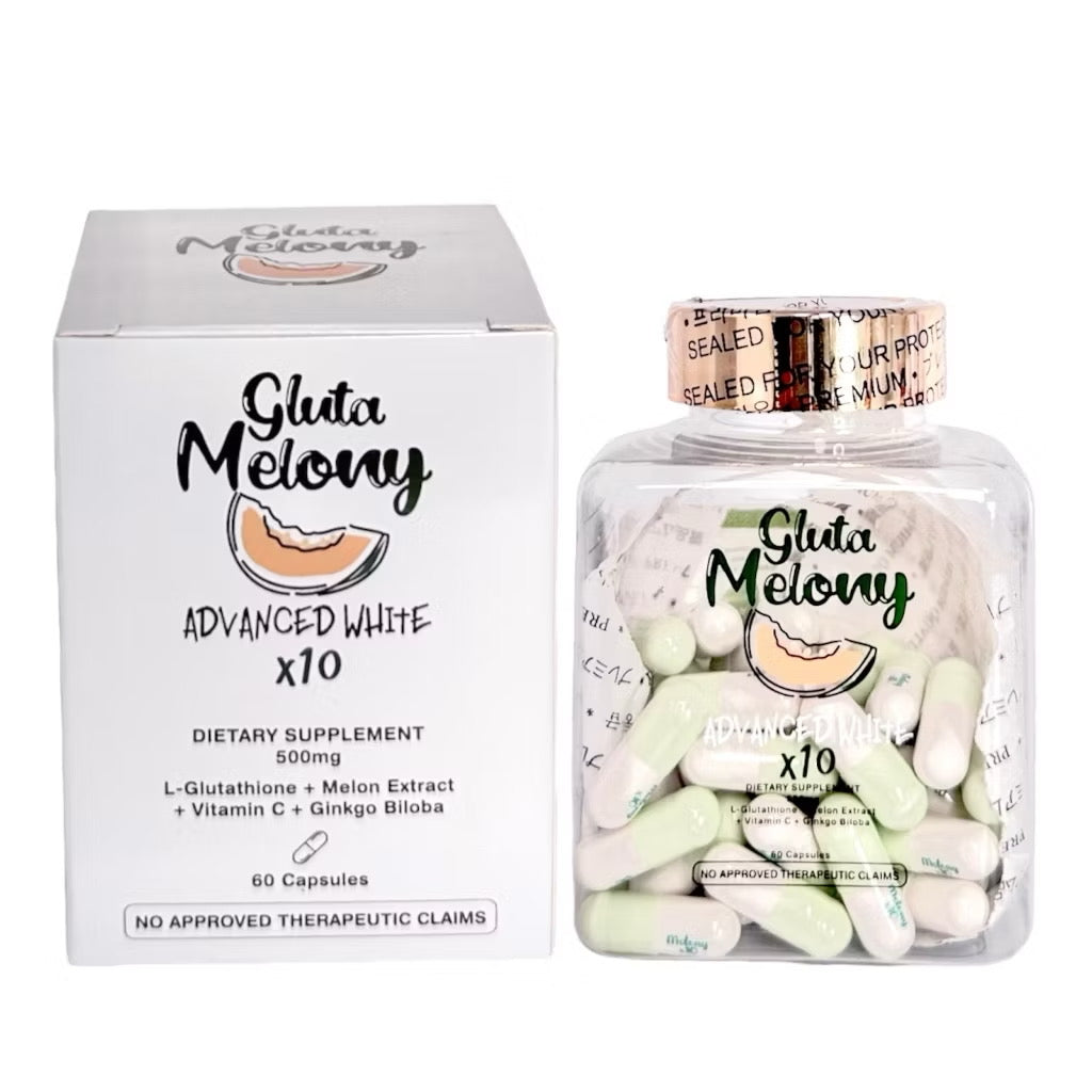 Gluta Melony Advanced White x10 Supplement | 60 capsules