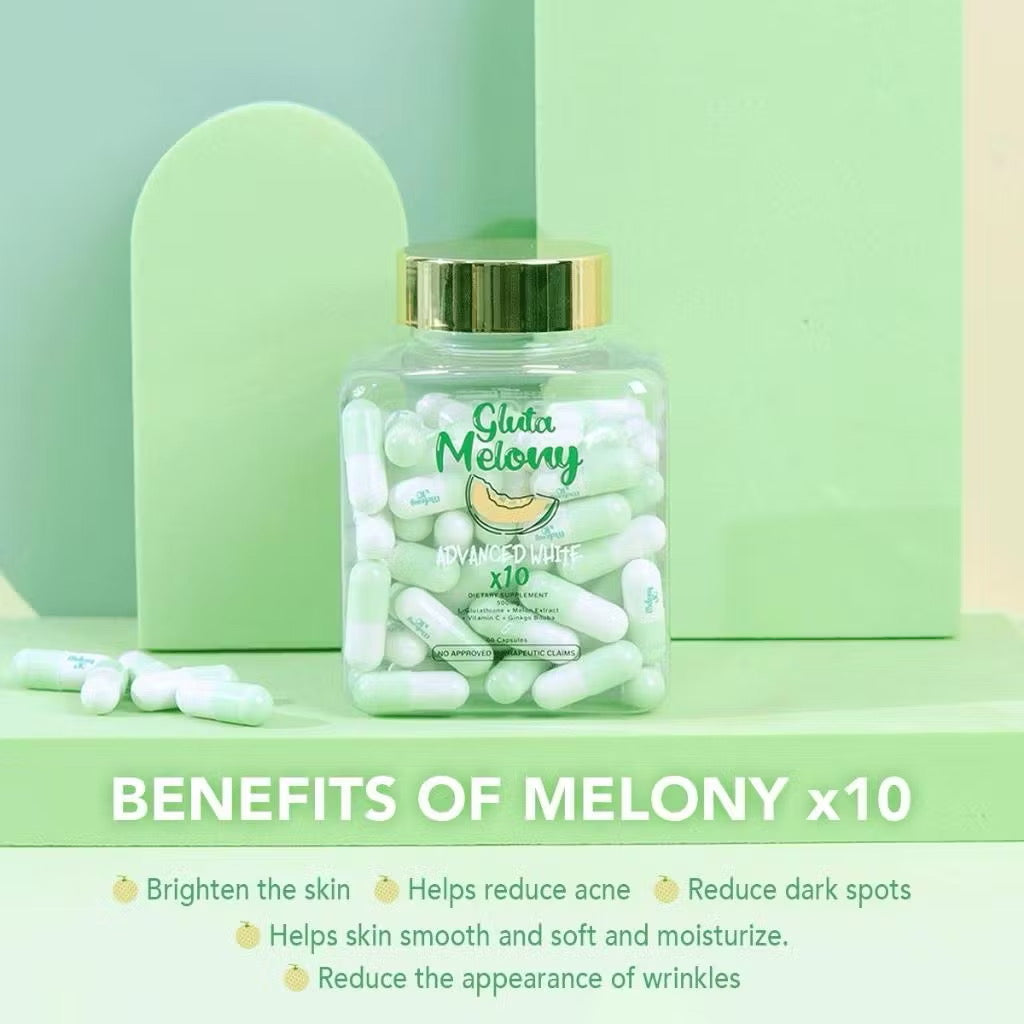 Gluta Melony Advanced White x10 Supplement | 60 capsules
